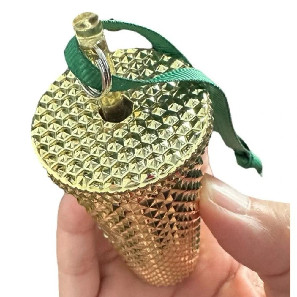 Starbucks Gold Color Studded‎ Tumbler Cold Cup Holiday Ornament
